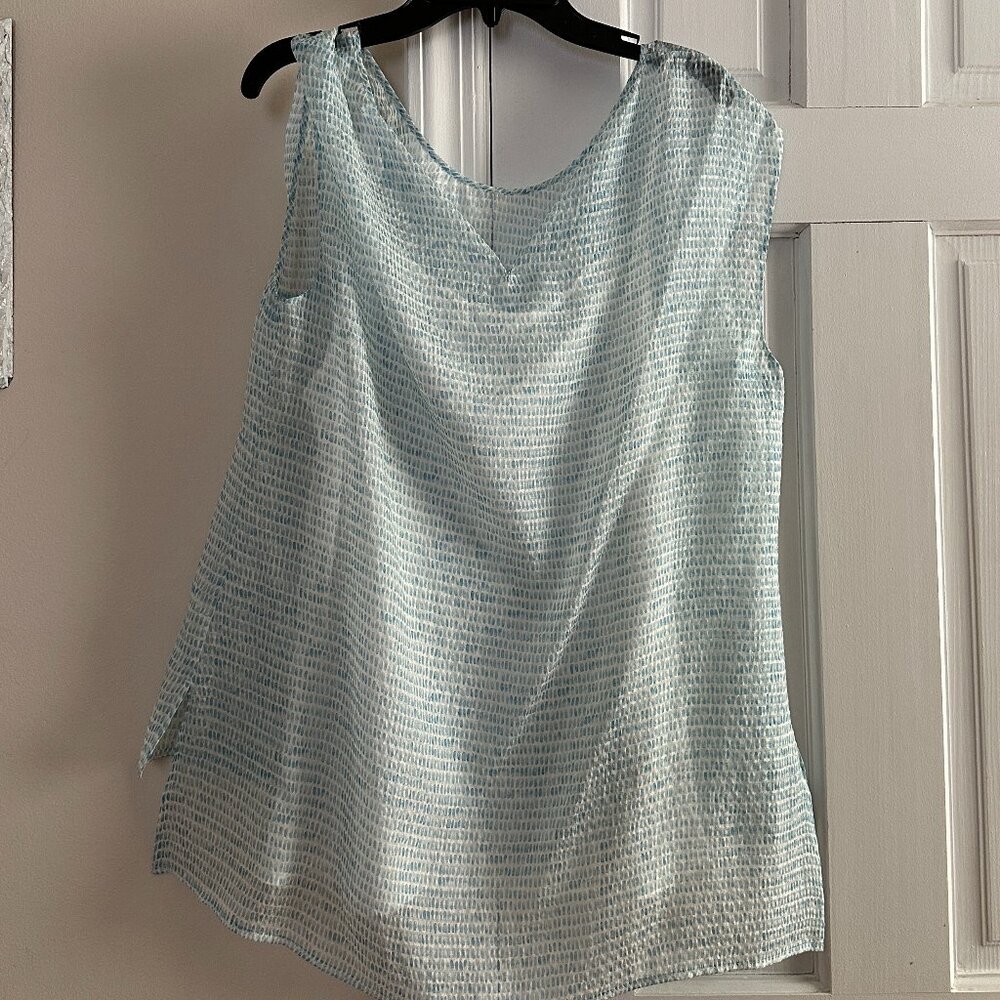 Hugo Boss Gauzy Sleeveless Top with White Camisole in Size 8